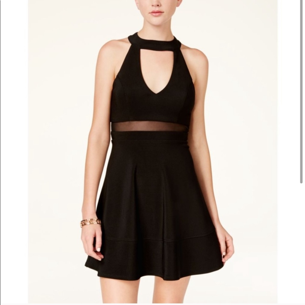 Mock Neck Black Dress - Juniors Size Medium